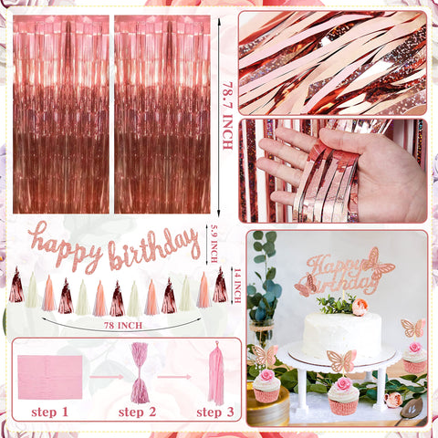 JOPHMO rose gold tablecloth tying the table decor