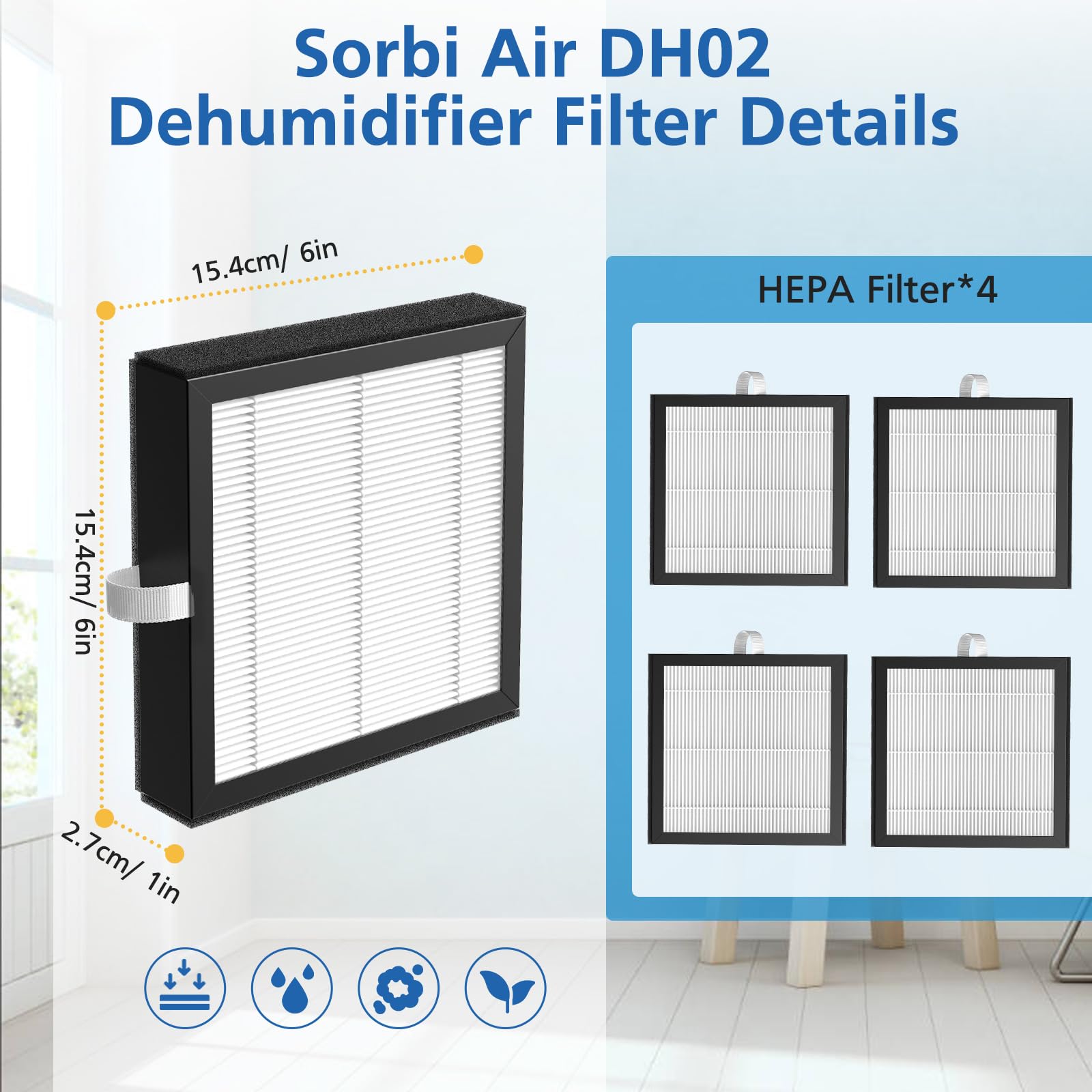 JORAIR 2-in-1 filter for air purification and humidity control