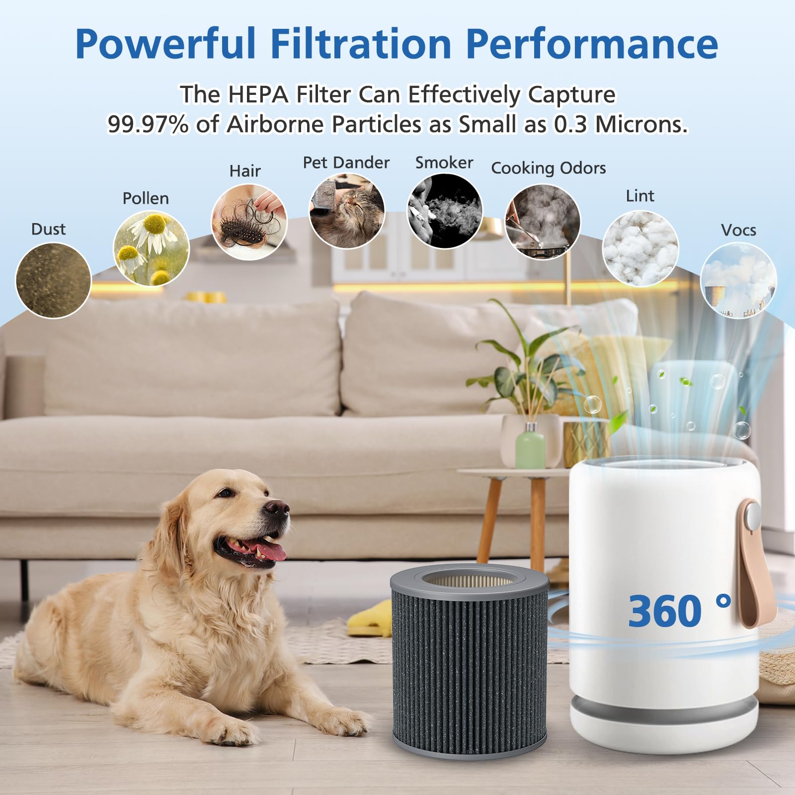 Easy tool-free replacement for quick, mess-free filter changes.