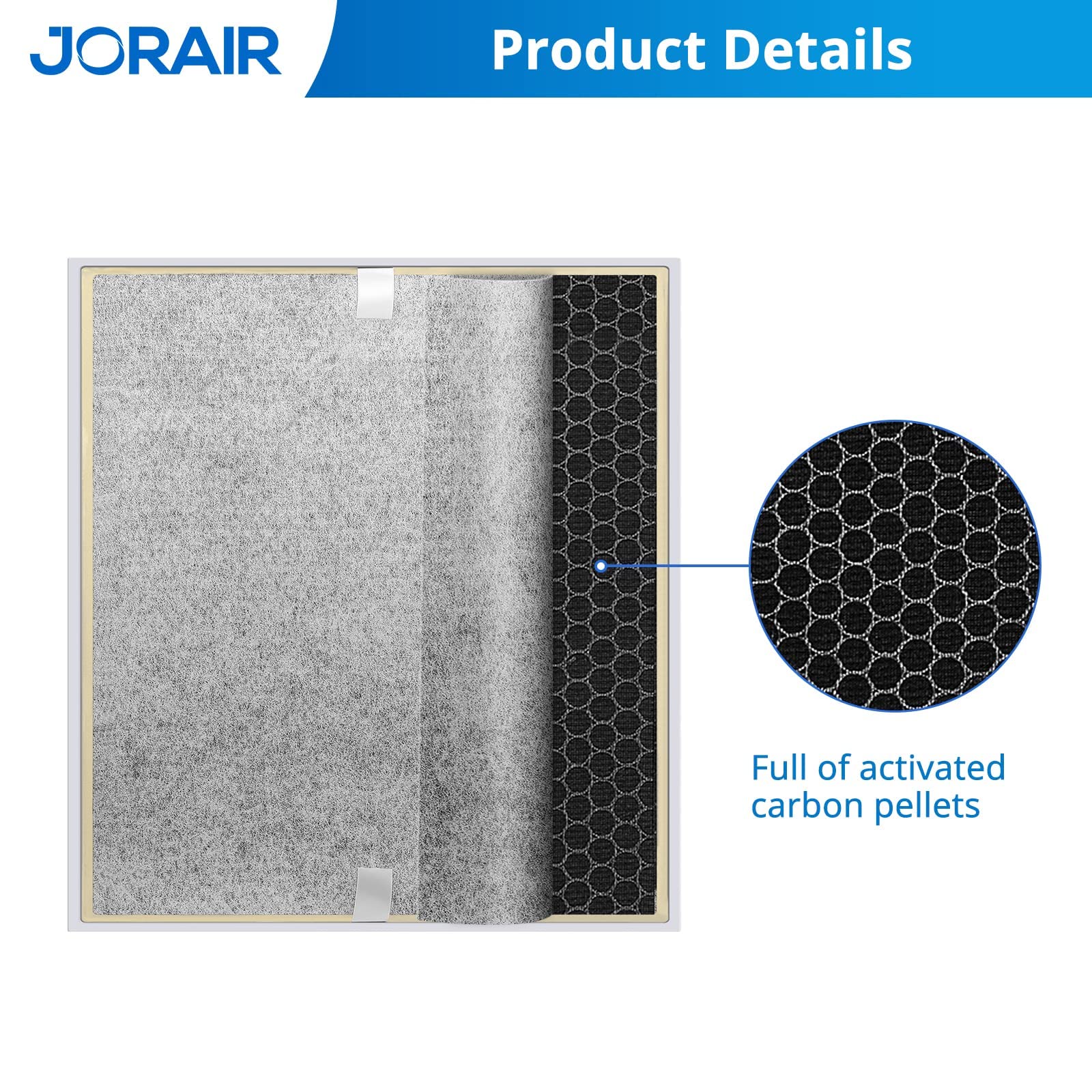 JORAIR filter life reminder helps plan timely replacements.