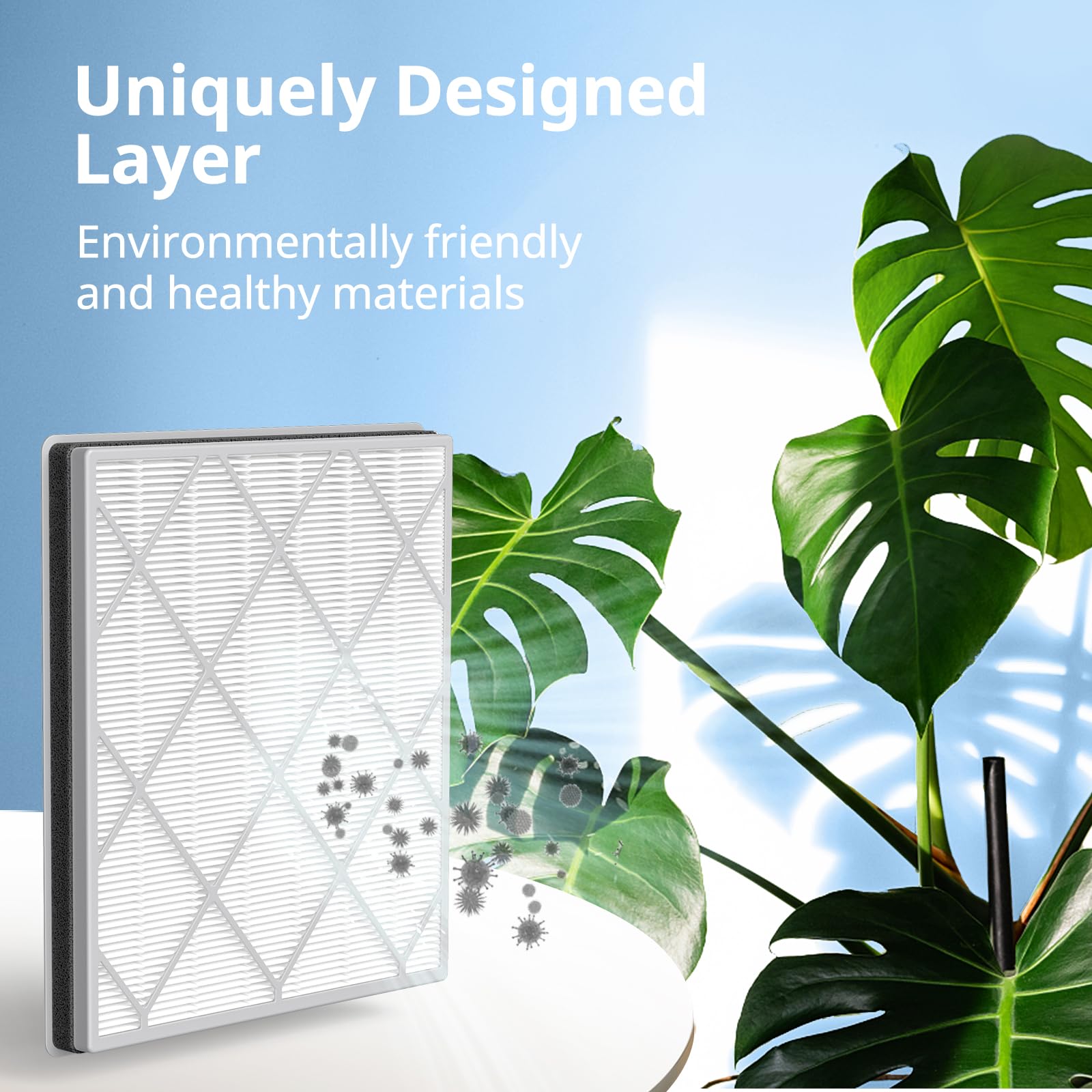 JORAIR HE401 carbon layer detail highlighting odor control
