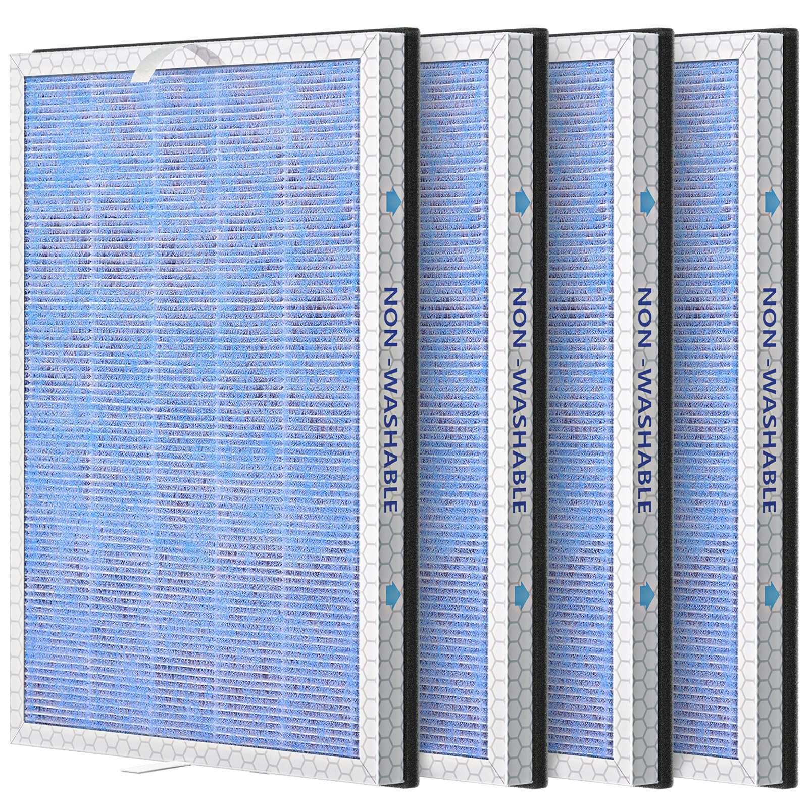 JORAIR MSA3S HEPA filter 4-pack with 3-in-1 design for improved air quality.
