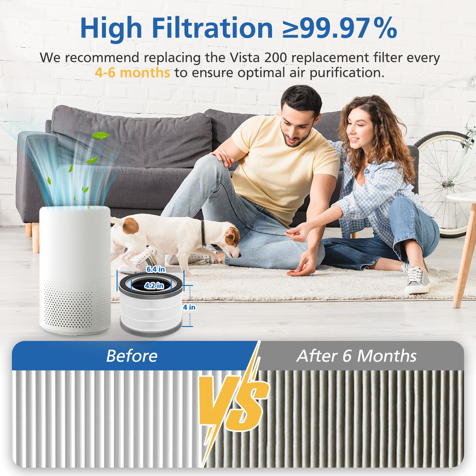 JORAIR odor-removal filter promotes fresher air between cleanings.