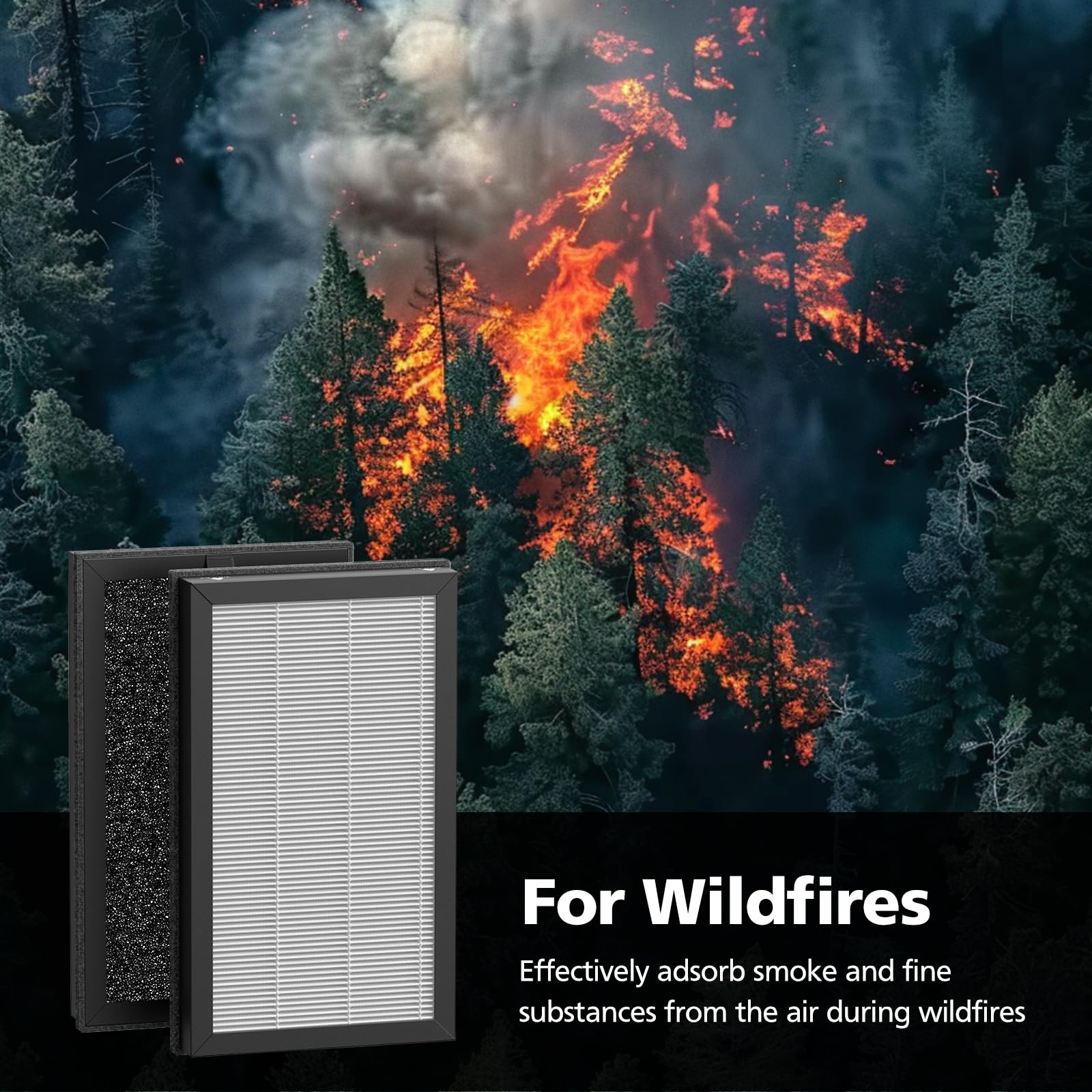 Replacement guide image highlights quick, tool-free filter swaps