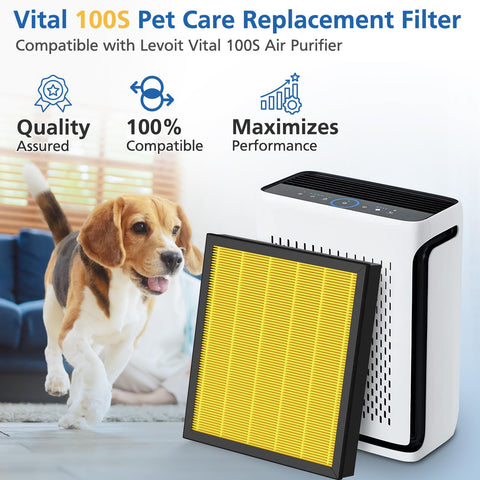 JORAIR Vital 100S filter pack back view showing tool-free installation