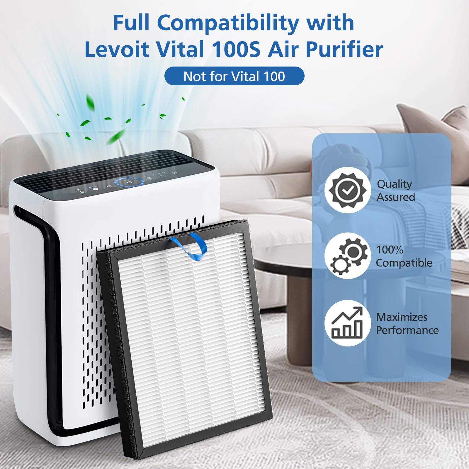 Close-up of JORAIR Vital 100S carbon layer capturing odors