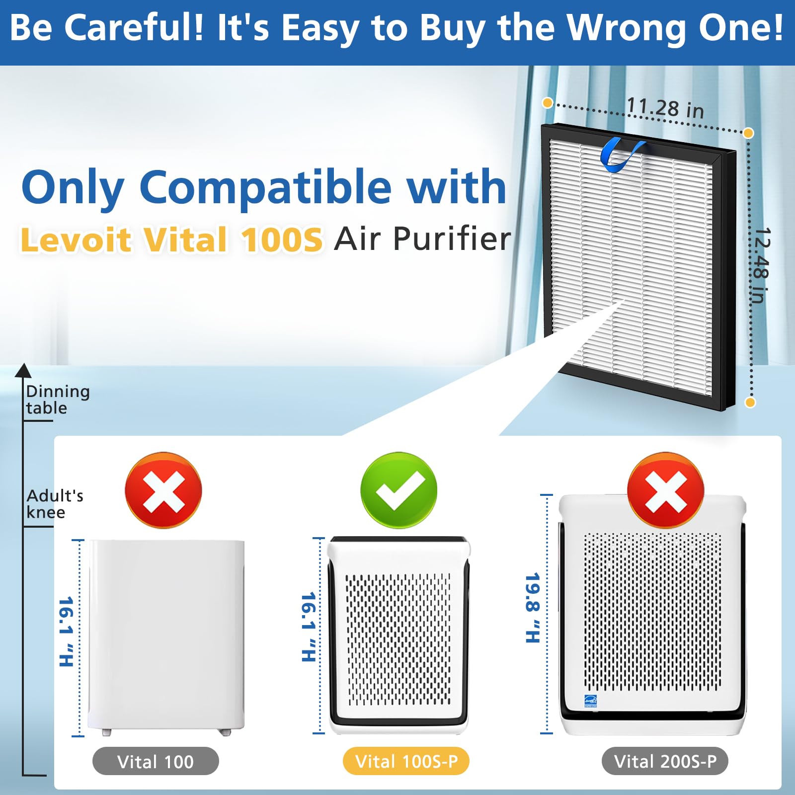Fits LEVOIT Vital 100S series with compatibility