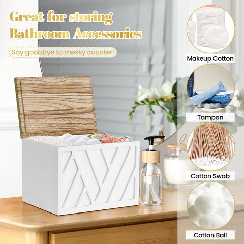 Jorkol grooved-lid tampon holder featuring a top surface for phone or jewelry.