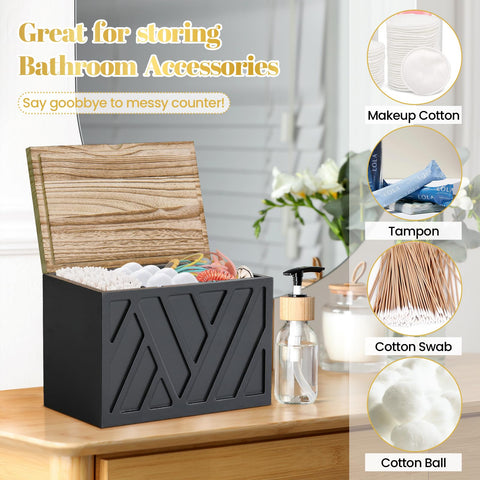 Jorkol solid wood tampon box offers durable storage while protecting privacy.