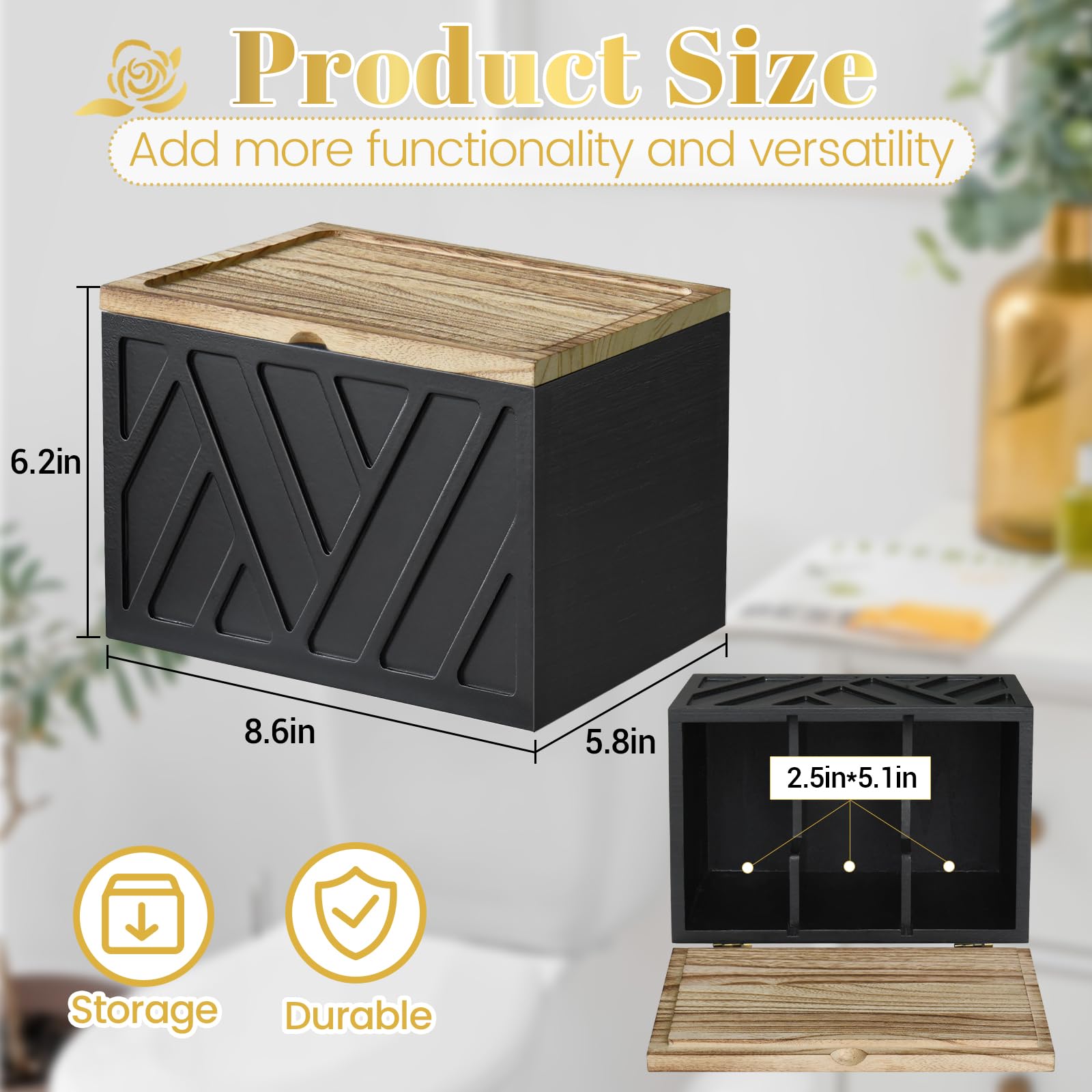 Jorkol solid wood design complements bedroom or vanity decor.