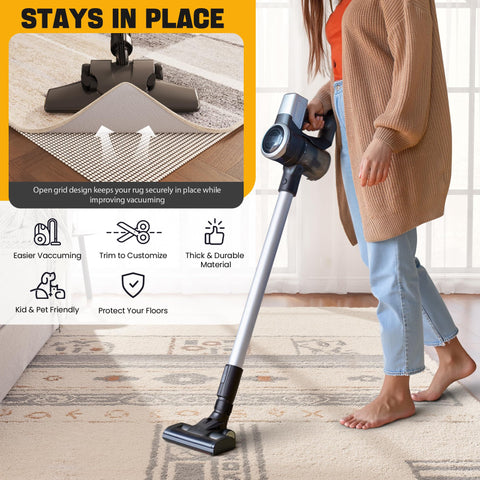 Jorvila trim-to-fit pad for custom rug shapes.