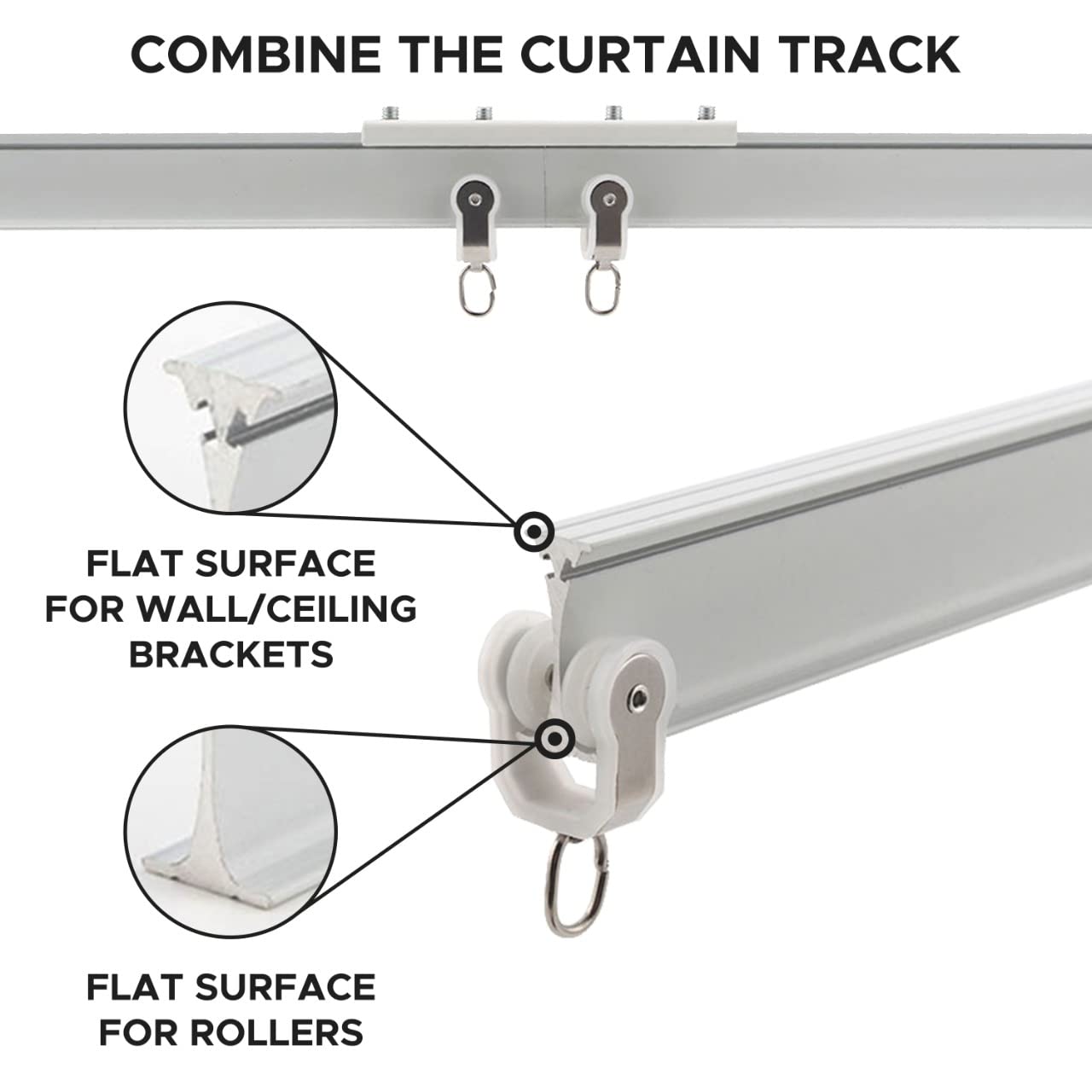 Jos & Haz bay window curtain track installed for curved spaces.