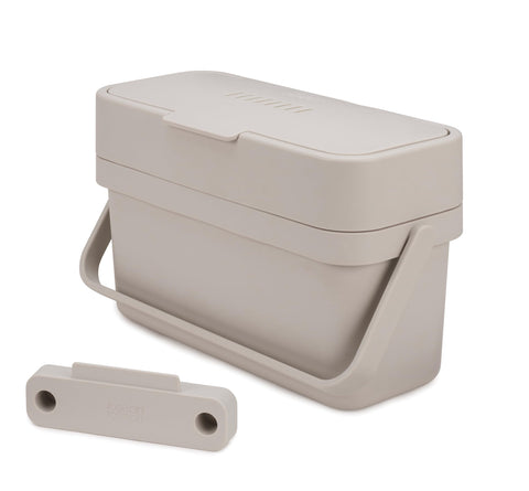 Compo Easy-Fill bin with lid for tidy kitchen waste collection.