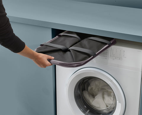 Joseph Joseph Hold-All Max, side view in grey showing collapsible design for storage.