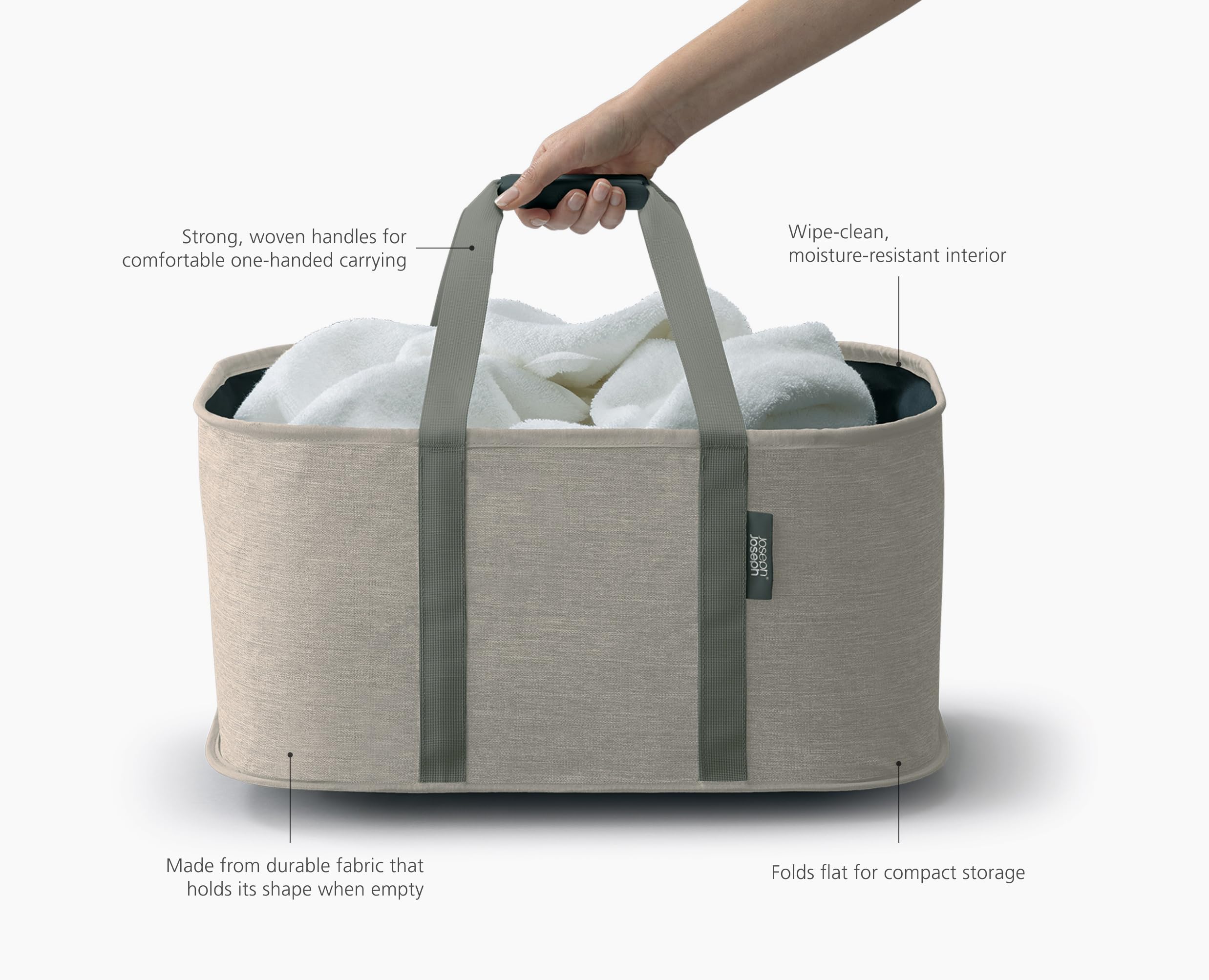 Joseph Joseph Hold-All rigid base provides stable carrying for substantial loads