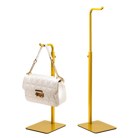 Josmimic 2 Pack Purse Holder in gold showcases bags with elegant stability.