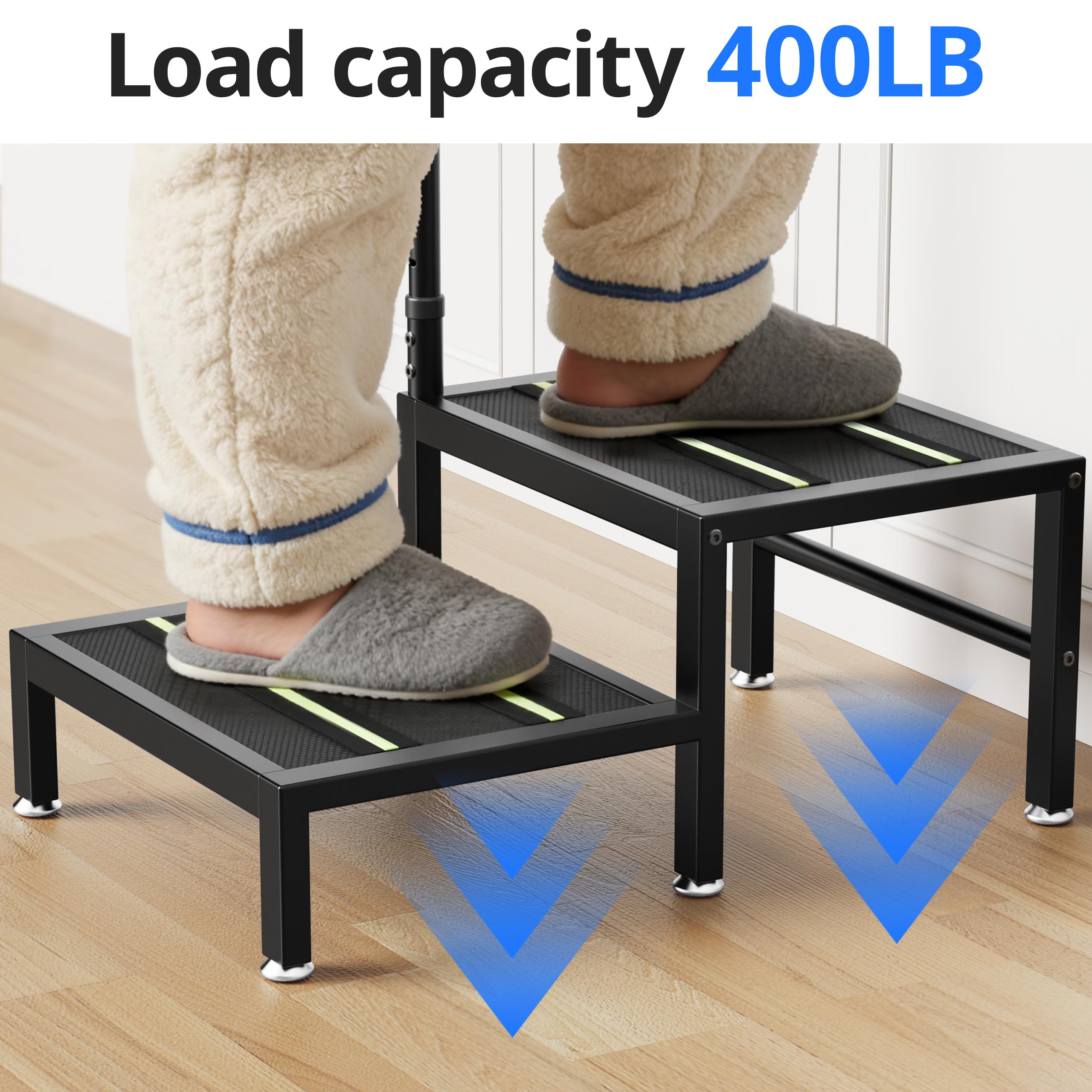 Josmimic bedside steps help reach high beds and seating with confidence.