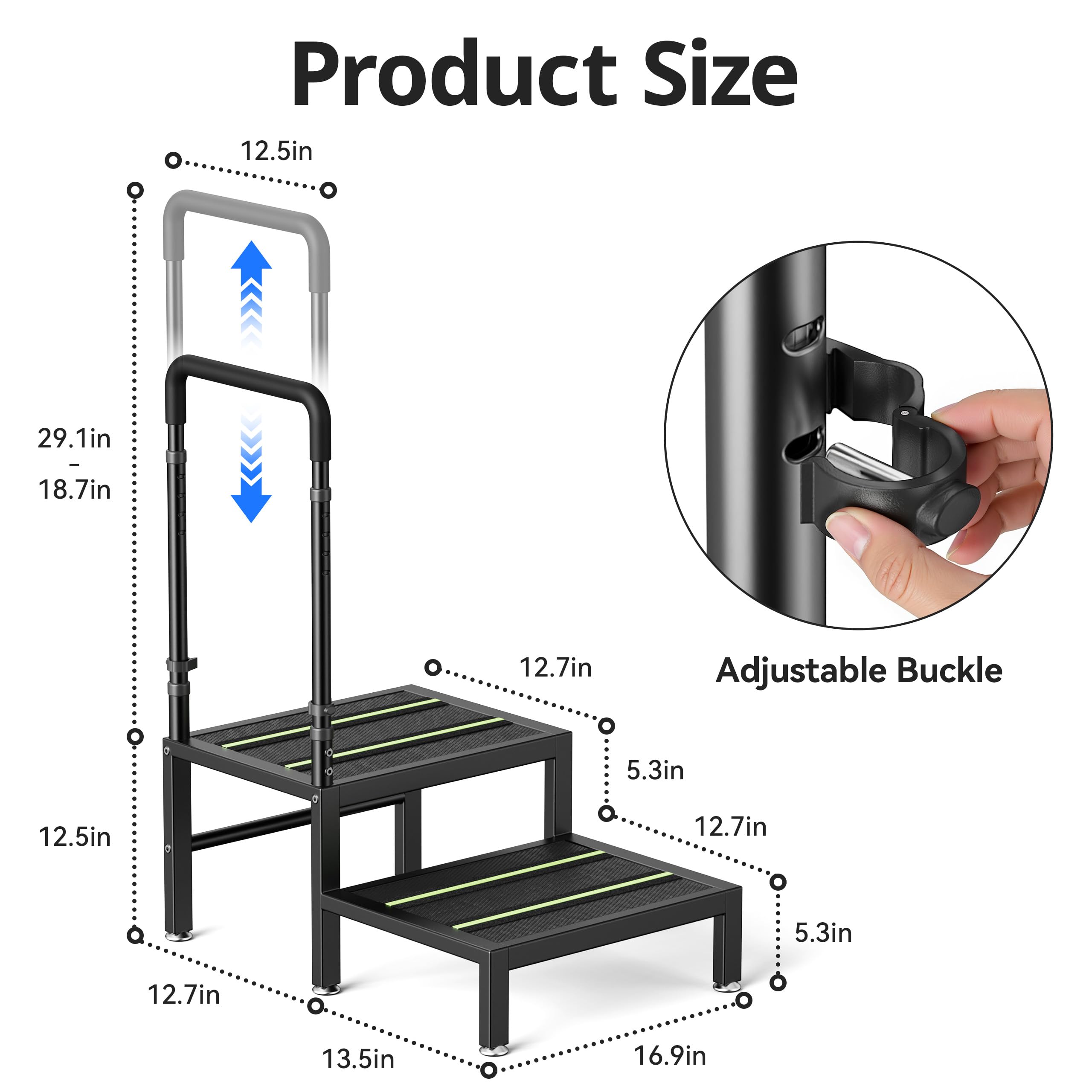Josmimic heavy-duty stool suitable for kitchen, bathroom, and RV access.