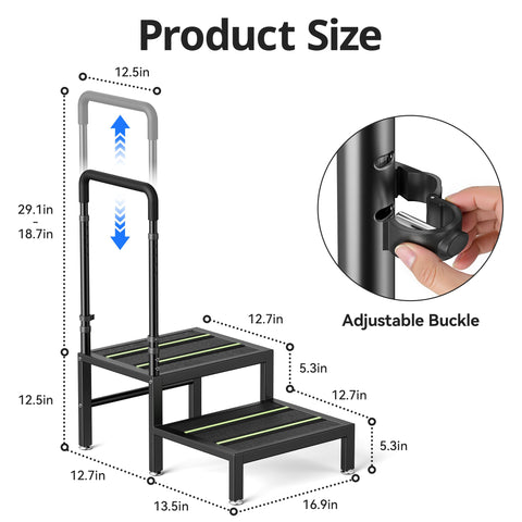 Josmimic heavy-duty stool suitable for kitchen, bathroom, and RV access.