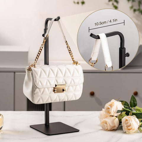 Josmimic purse holder stand with purses demonstrates ready-to-use display