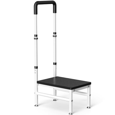 Josmimic Step Stool with Handle and Steel Base provides stable support for adults.