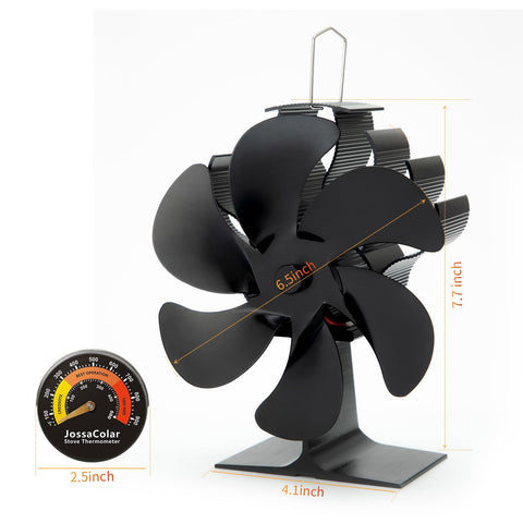 JossaColar heat powered stove fan top view hands-free operation