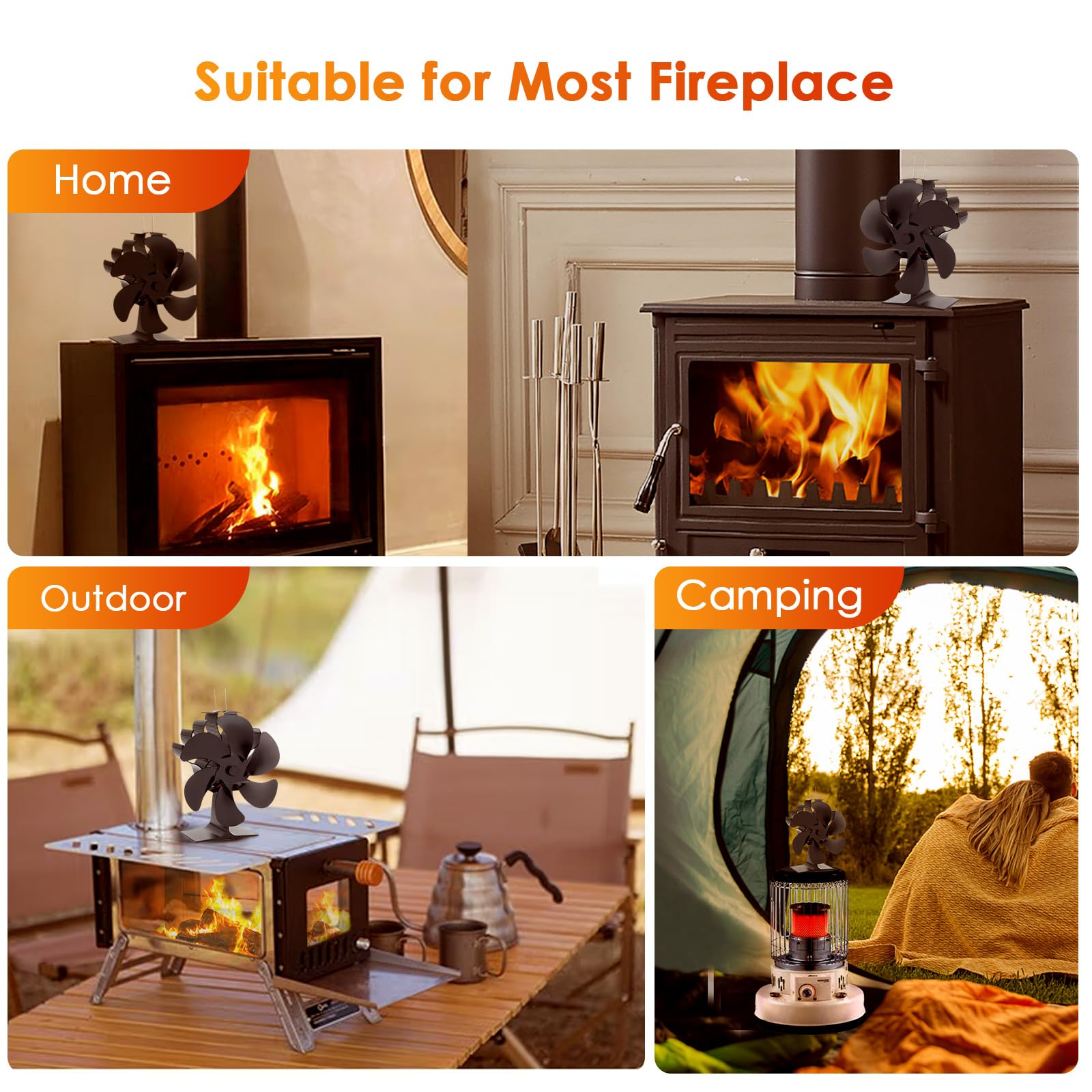 JossaColar stove fan in use circulating warm air across the room