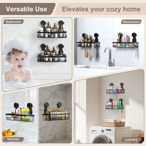 JOTPE large capacity shelves hold shampoo, conditioner, and body wash easily.