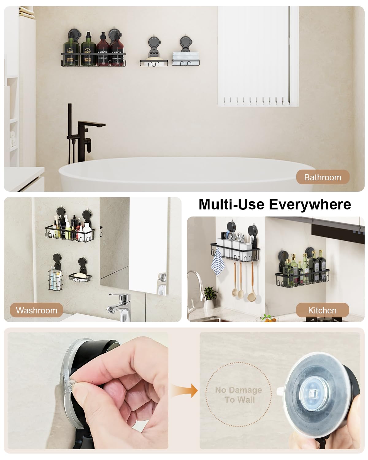 JOTPE complete set includes five shelves and seven hooks for versatile storage.
