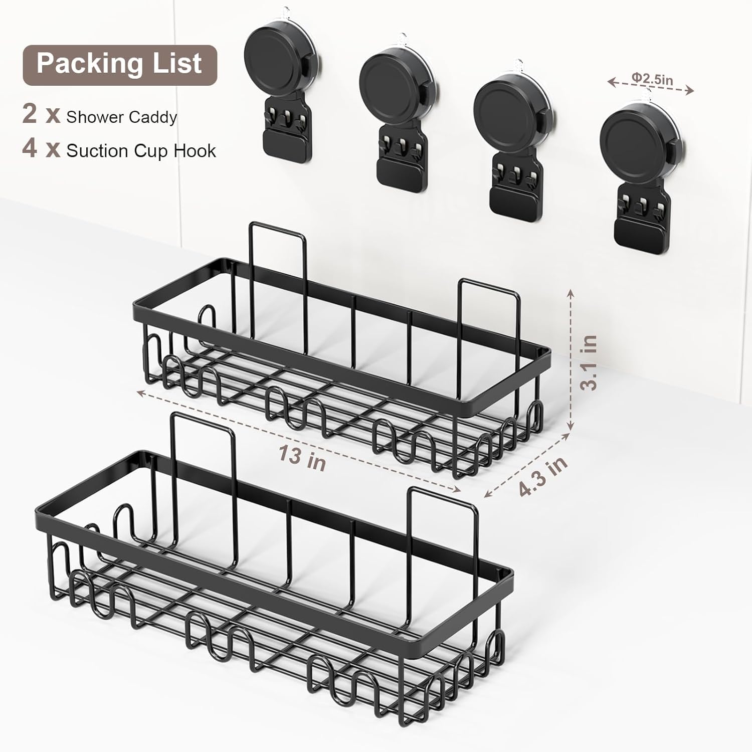 JOTPE suction cup lock system keeps items secure in humid bathrooms.