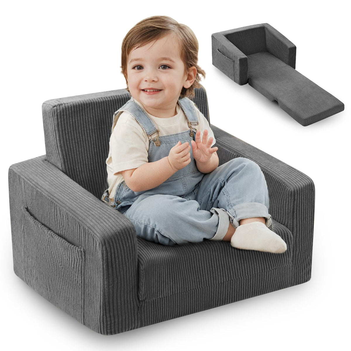 Jouha Toddle Chair 2in1 fold for easy portability and quick setup.