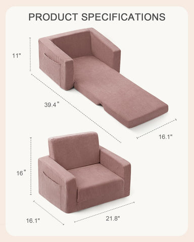 Corduroy fabric close-up on Jouha Toddle Chair highlights soft texture.