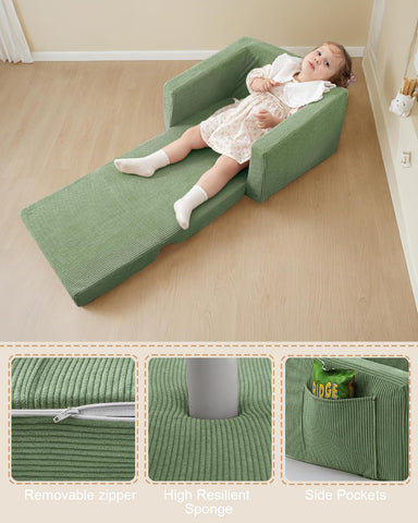 Jouha Toddle Chair provides firm foam support during play and rest.