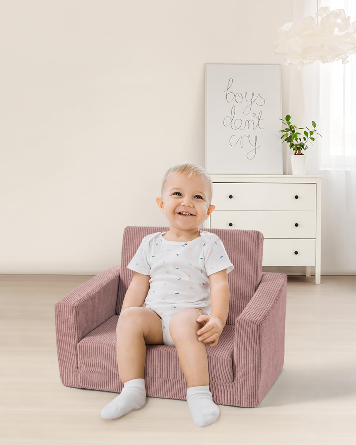 Jouha Toddle Chair nap mat mode pink, ideal for rest after play.