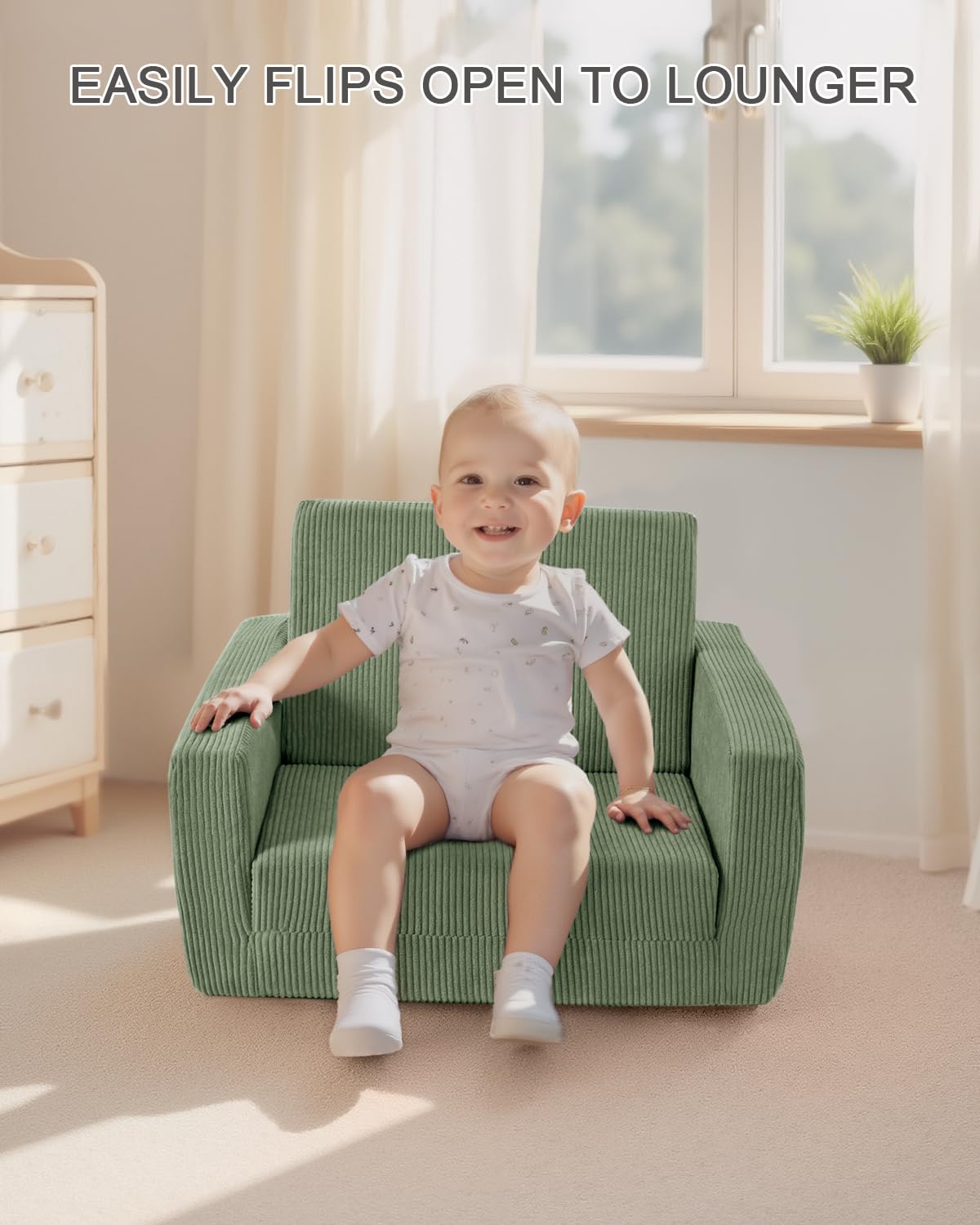 Jouha Toddle Chair removable cover is machine washable.