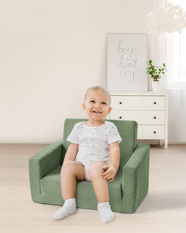 Jouha Toddle Chair soft corduroy fabric offers cozy comfort.