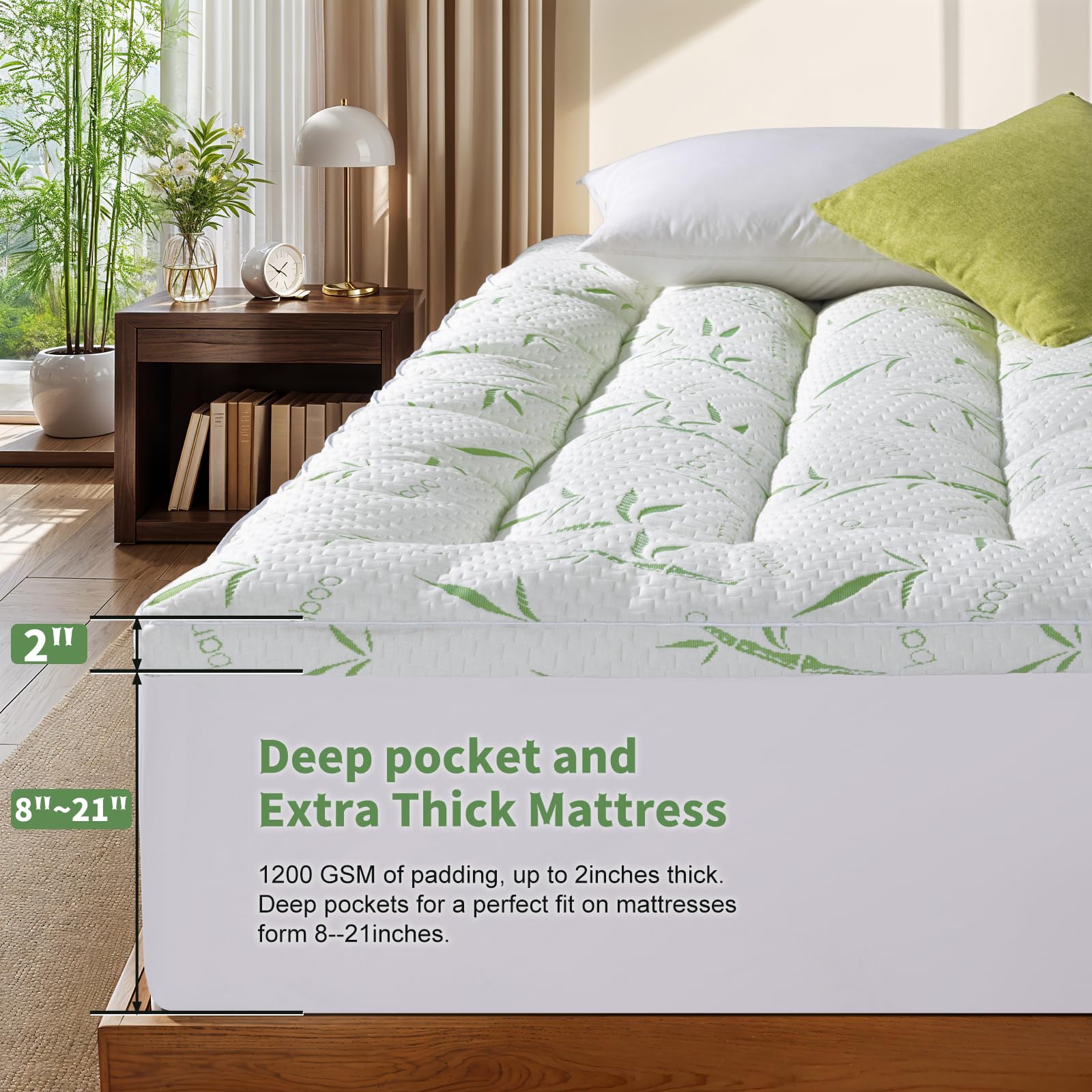 Jov5tic 3 Inch Topper on bed with tidy bedding and a refreshed sleep surface