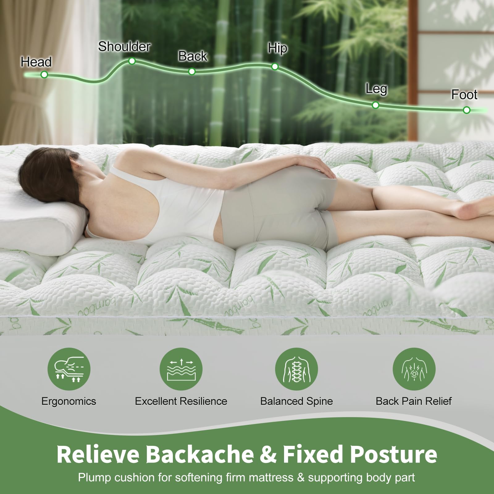 Jov5tic bamboo viscose cover cooling fabric promotes breathability and moisture management.
