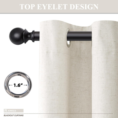 Jowels cream linen blackout curtains daytime glare reduction in a bright room