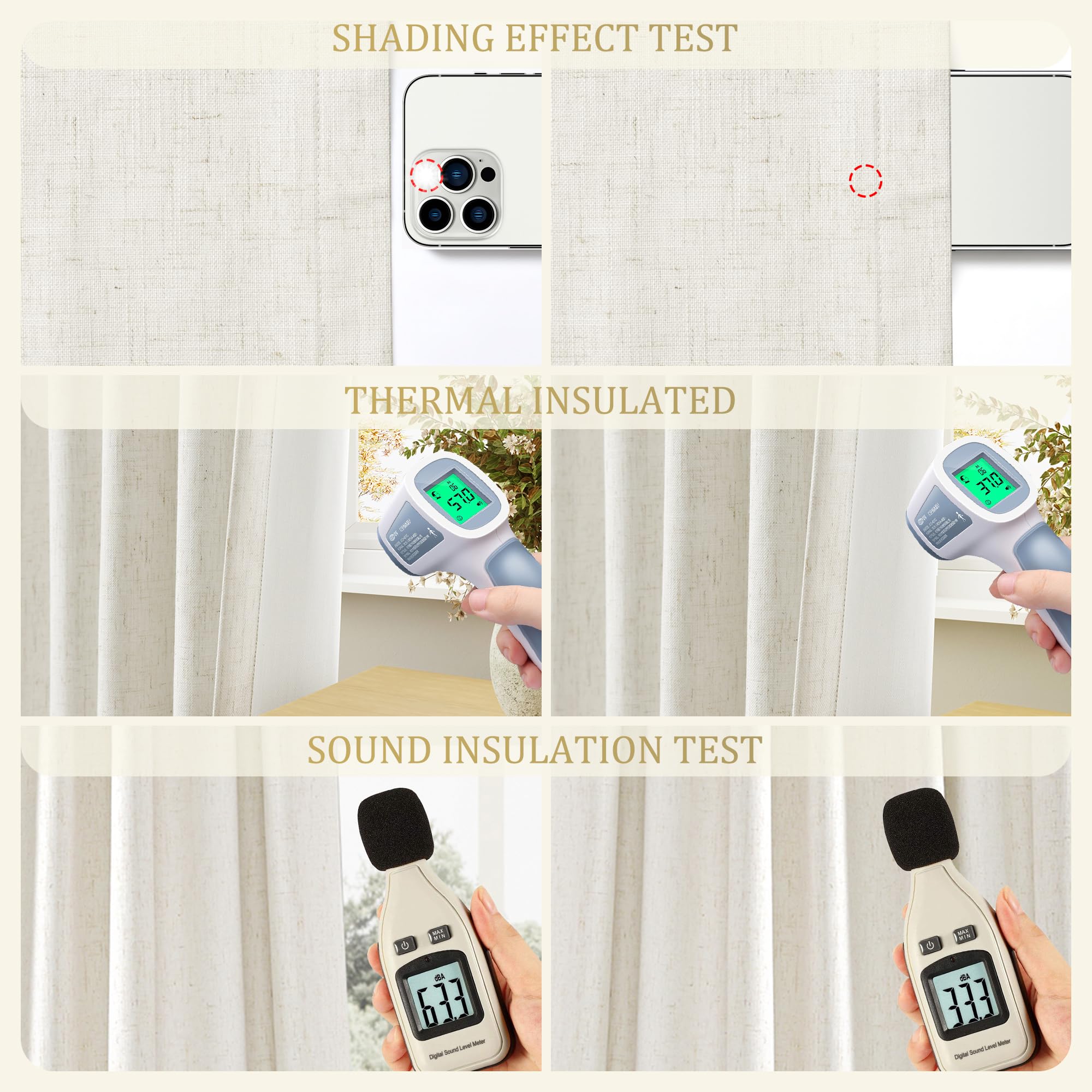 Jowels cream linen blackout curtains living room aesthetic with refined style