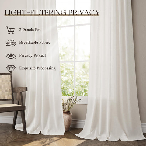 Jowels natural cream linen curtains ideal for living rooms and bedrooms