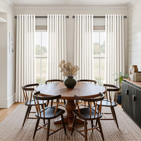 Jowels 84-inch panels hung with 1.6-inch grommets ease sliding
