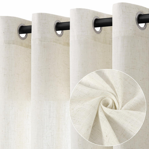 Jowels natural cream linen curtains 84-inch panels show premium texture and drape