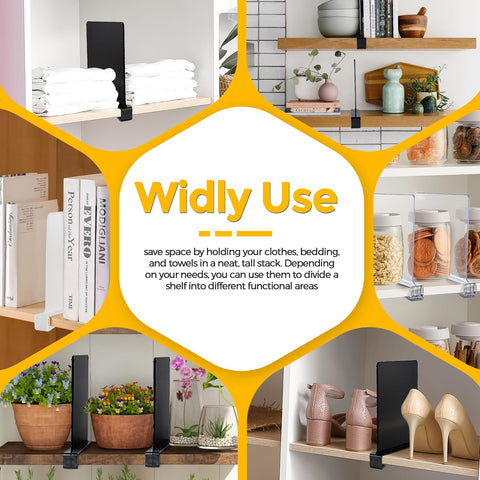 JOY DECOR durable acrylic shelf divider for long-lasting closet organization.