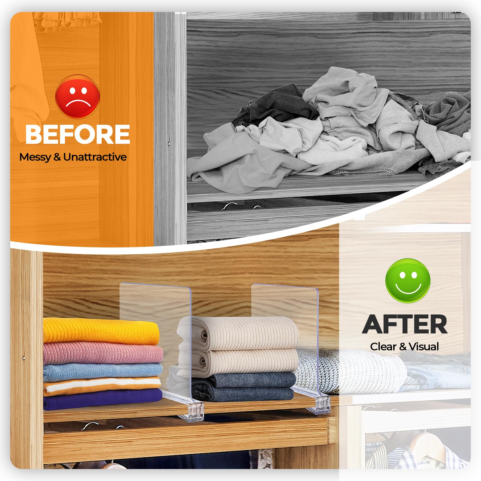 JOY DECOR easy-install divider requires no tools for quick setup.