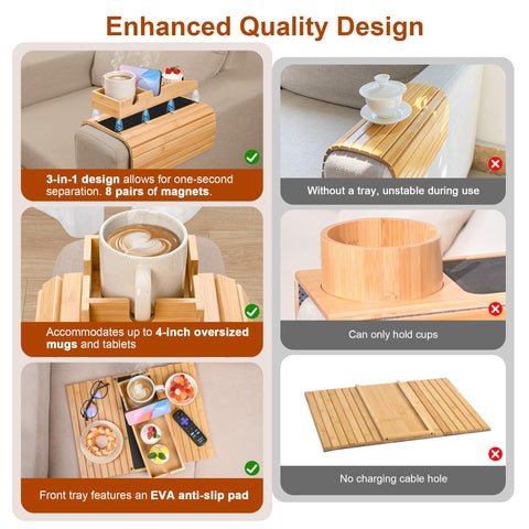 Joy&Grace bamboo natural arm tray blends durability with organic style.