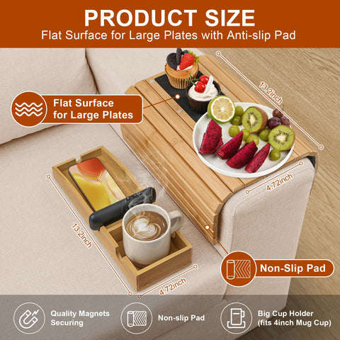 Joy&Grace magnetic 3-in-1 arm tray converts to a dinner-plate surface.