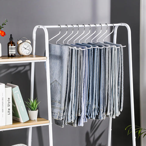 Joybos non-slip coating keeps pants in place after hanging.