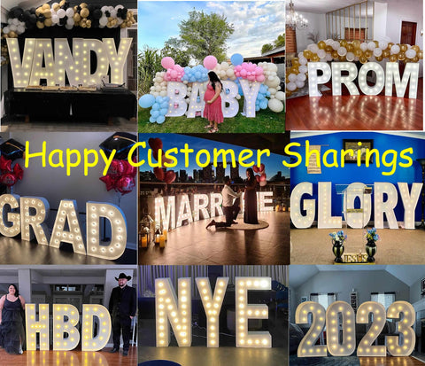 JoyBox Design 4ft Marquee Letter R package contents, includes all parts and lights