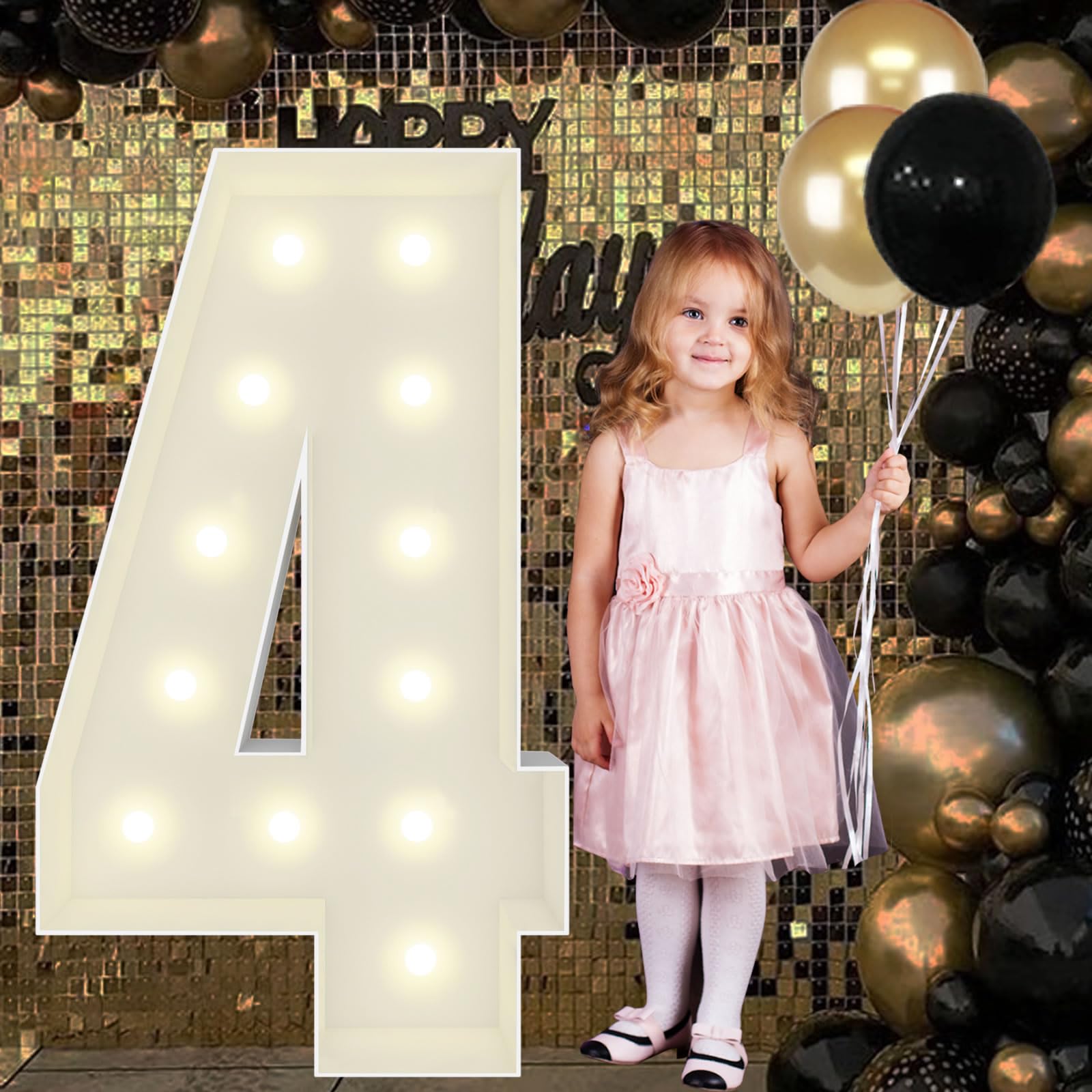 JoyBox Design 4ft marquee number frame for bold birthday displays